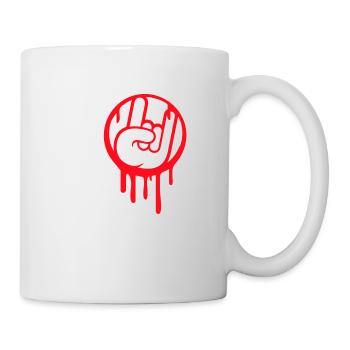 J’aime Heavy Metal Hard Rock Musique Main Geste Coeur - Mug blanc - blanc - Droite
