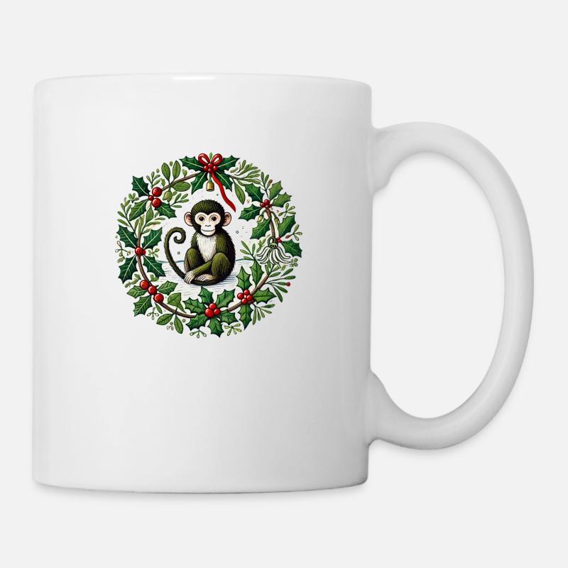 Singe de Noël - Mug blanc - blanc