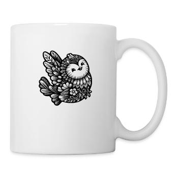 Florale Singvogelkunst - Tasse - Weiß - Rechts