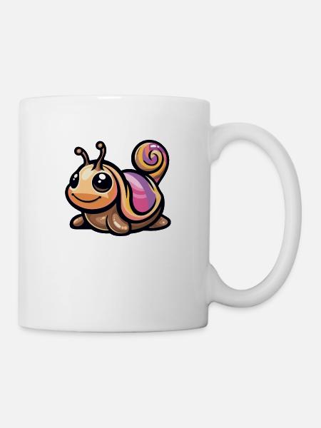 schnecke comic - Tasse - Weiß
