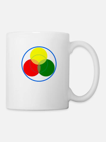 Bunte Ringe mit Farbüberlagerungen - Tasse - Weiß