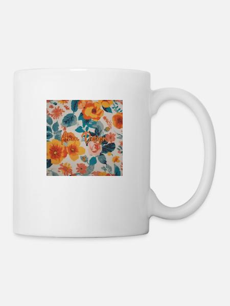 Blumen - Tasse - Weiß