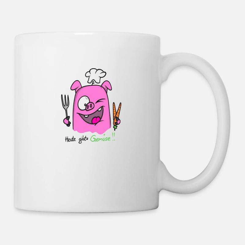 Vegan Power Pig - Heute gibts kein Fleisch :) - Tasse - Weiß