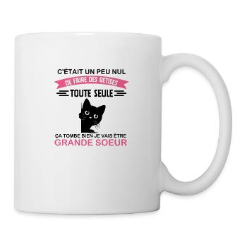 Enfant Future Grande Soeur Drôle Annonce Licorne - Mug blanc - blanc - Droite