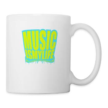 Music is my Life Music Life Love Saying Graffiti - Mug - white - Right
