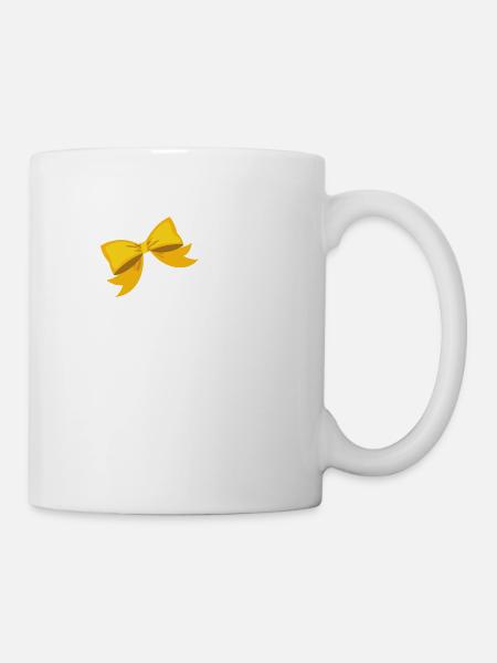 Buchstabe h gelbe Schleife - Tasse - Weiß