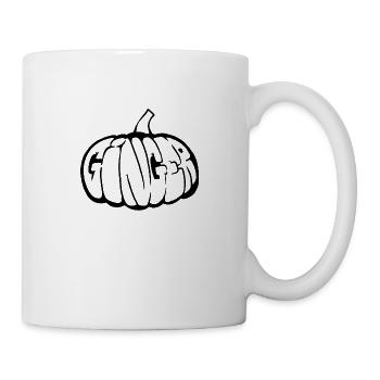 Kürbis-Ingwer-Graff (Schablone) - Tasse - Weiß - Rechts
