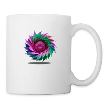 Medaillon Hanf Cannabis Bubatz Blüte rosa mintgrün - Tasse - Weiß - Rechts