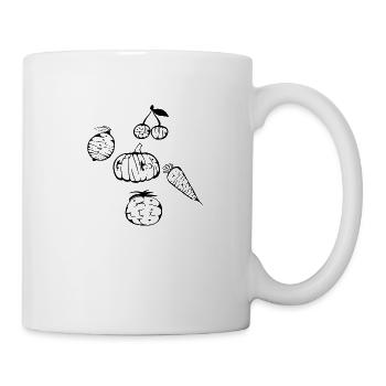 5 Graff Obst und Gemüse (Schablone) - Tasse - Weiß - Rechts