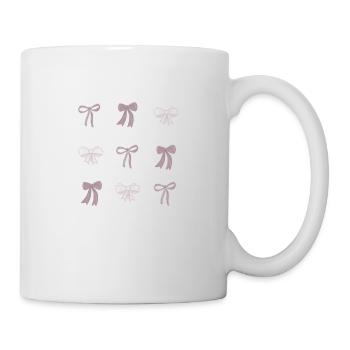Drei Schleifen Design Rosa - coquette - Tasse - Weiß - Rechts