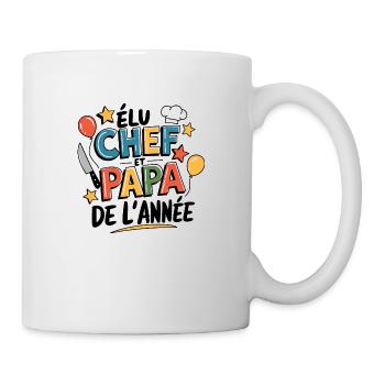 Elu chef et papa de l'année - Mug blanc - blanc - Droite