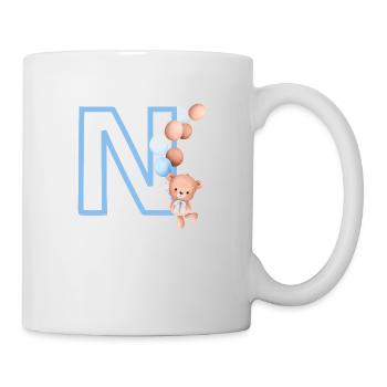 Blue Letter n Bear - Mug - white - Right