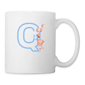 Blue Letter Q Bear - Mug - white - Right