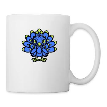 Bande dessinée Paon - Mug blanc - blanc - Droite
