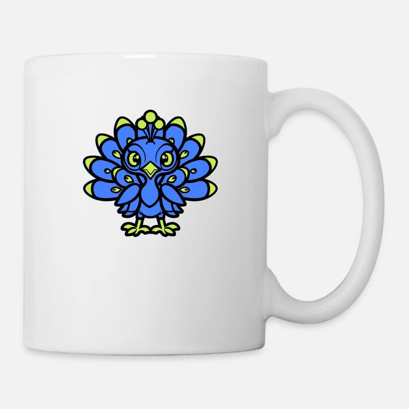 pfau comic - Tasse - Weiß