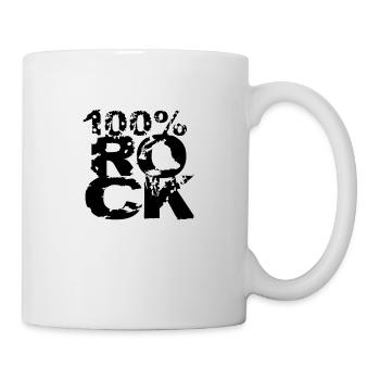 100 % Prozent Rock Heavy Metal Musik Text Logo Fun - Tasse - Weiß - Rechts