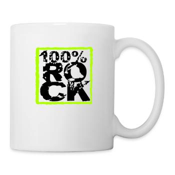 100 % Prozent Rock Heavy Metal Musik Text Logo Fun - Tasse - Weiß - Rechts