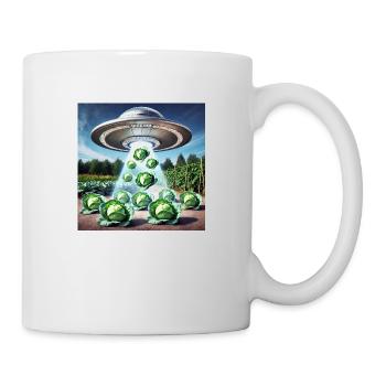 UFO & Cabbage - Green Invasion - Mug - white - Right