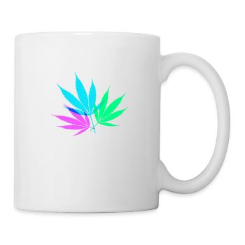 Feuilles de chanvre colorées - Mug blanc - blanc - Droite