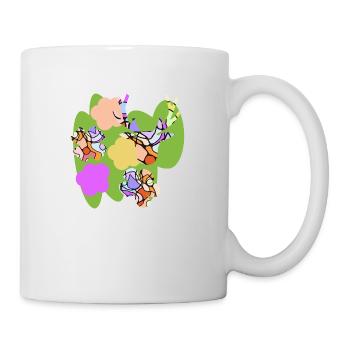 Bunte Blumen - Tasse - Weiß - Rechts