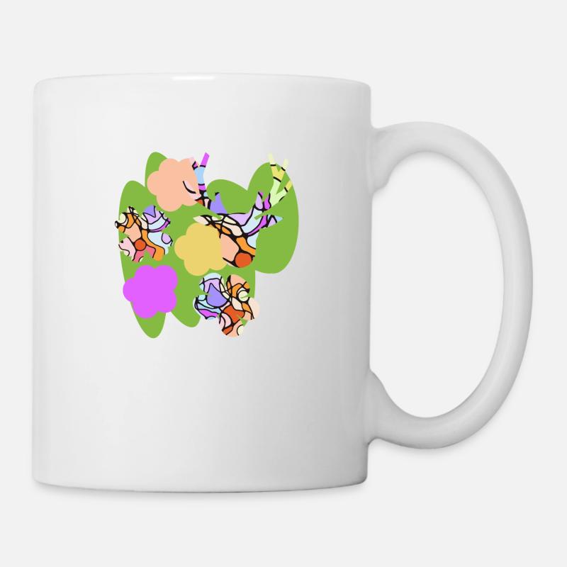 Bunte Blumen - Tasse - Weiß