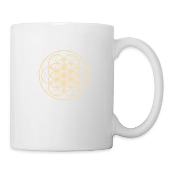 Blume des Lebens, Heilige Geometrie, Mandala - Tasse - Weiß - Rechts
