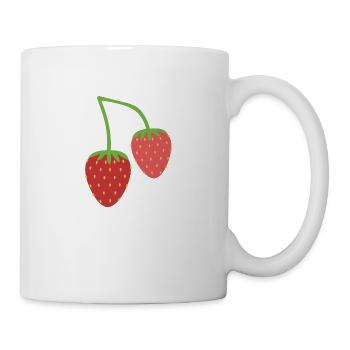 Erdbeeren - Tasse - Weiß - Rechts