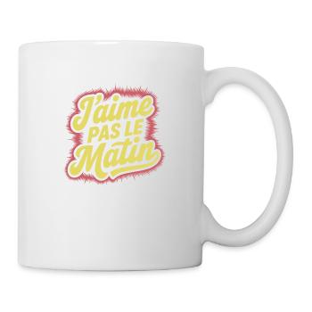 J'aime pas le matin - Mug blanc - blanc - Droite