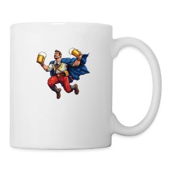 Bier Superheld Trachten Bedienung Volksfest Motiv - Tasse - Weiß - Rechts