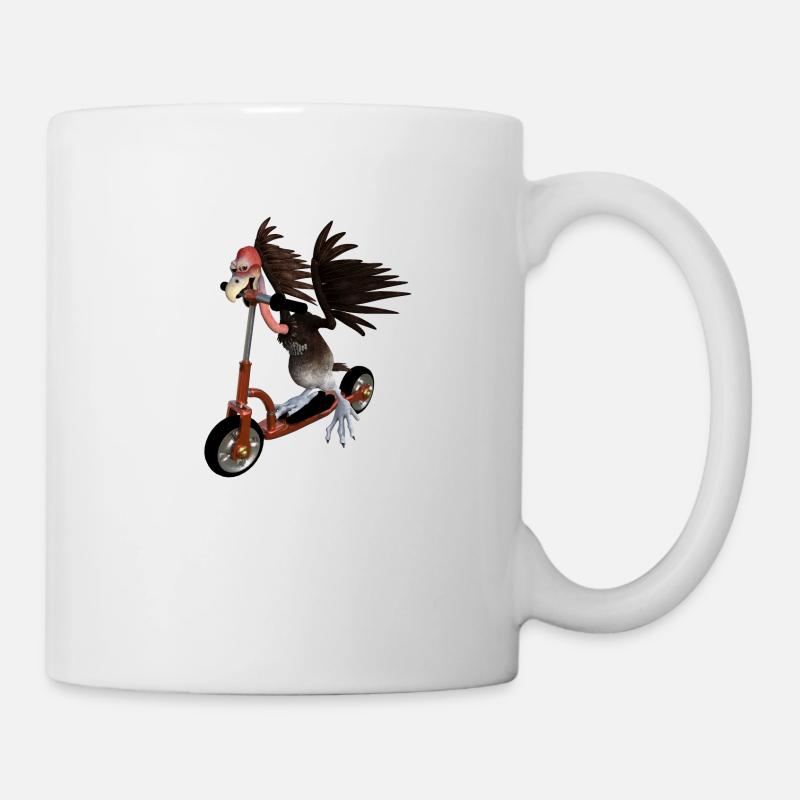 Geier fährt auf einem Roller - Tasse - Weiß