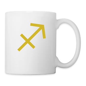 Sternzeichen Schütze, exklusives T-Shirt Design - Tasse - Weiß - Rechts