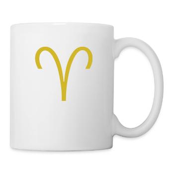 Sternzeichen Widder, Exklusives T-Shirt Design - Tasse - Weiß - Rechts