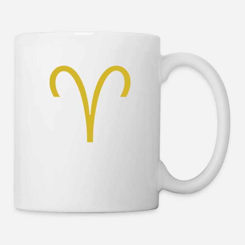 Sternzeichen Widder, Exklusives T-Shirt Design - Tasse - Weiß