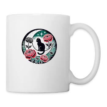 Lune chat noir - Mug blanc - blanc - Droite