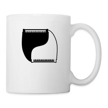 2 pianos Yin et Yang Instrument de musique classique - Mug blanc - blanc - Droite