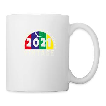 Jahrgang 2021 Retro - Bursdag - Tasse - Weiß - Rechts