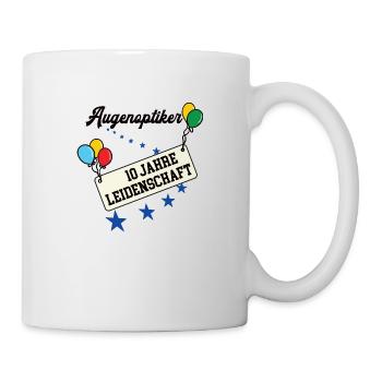 Augenoptiker Jubiläum 10 Jahre 10. jähriges Jubi - Tasse - Weiß - Rechts
