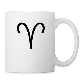 Sternzeichen Widder, Exklusives T-Shirt Design - Tasse - Weiß - Rechts