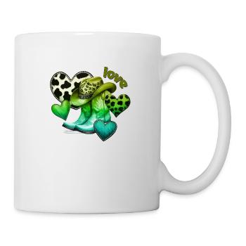 Cowboy Lustige Frauen Hut Wild Western Rodeo Musik - Tasse - Weiß - Rechts