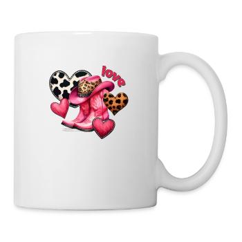 Cowboy Lustige Frauen Hut Wild Western Rodeo Musik - Tasse - Weiß - Rechts