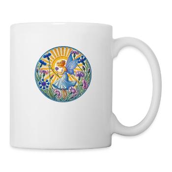 Blaue Kornblumenfee - Tasse - Weiß - Rechts