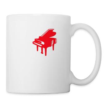 I Love Klavier Piano Herz Musik Instrument Liebe - Tasse - Weiß - Rechts