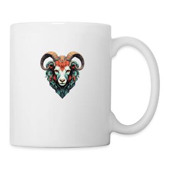 Widder Tier - Tasse - Weiß - Rechts