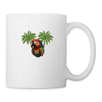 papagei paradise palmen - Tasse - Weiß - Rechts