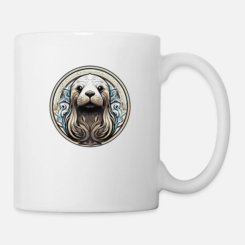 seehund walross - Tasse - Weiß