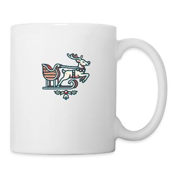 Rentier am Schlitten - Tasse - Weiß - Rechts