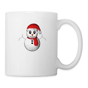 Bonhomme de neige souriant - Mug blanc - blanc - Droite