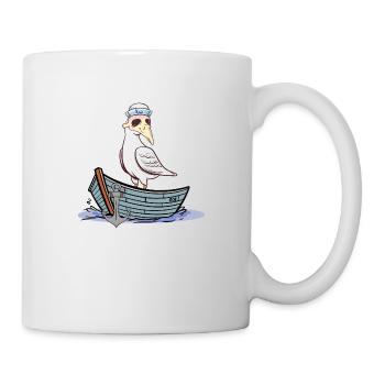 Halloween Möwe Pest Boot maritim Seemann Moin - Tasse - Weiß - Rechts