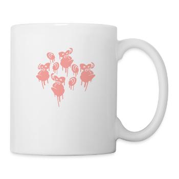 Graffiti Tropfen Affen Köpfe Spray Gesichter Team - Tasse - Weiß - Rechts