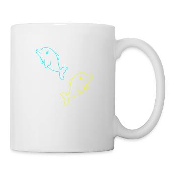 Delfin Fisch Fische Kind Kinder Baby Kleinkind - Tasse - Weiß - Rechts